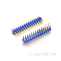 Cabeçalho de passo de 2,0 mm em linha dupla azul reto